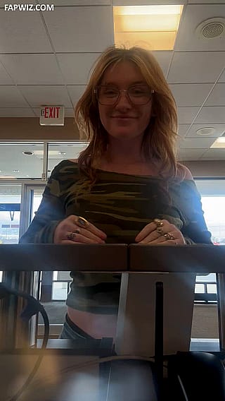 Boobies at Your Service: Cute Redhead Teasing in Public